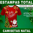 Pacote 15 Artes Sublimação Total Natal Camisetas Mockups
