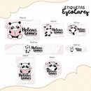 Arquivo Etiqueta Escolar Panda 10 Studio, Pdf, Png E Dxf