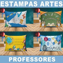 Estampas Professores Editáveis Canecas Almofadas Mockups