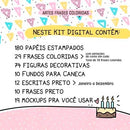 Kit Digital Artes Frases Png Aniversário Parabéns Mockups