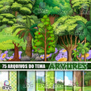 Kit Digital Árvores Floresta Vegetação 75 Arquivos + Fontes