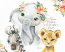 Kit Digital África Safari Aquarela