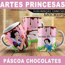 Estampas Canecas Chocolates Princesas Páscoa Sublimação