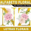 Pacote Artes Letras Personalizadas Alfabeto Floral Flores