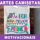 Pacote Artes Camisetas Frases Motivacionais Png Sublimação