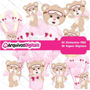 Kit Digital Ursinha Baloeira Scrapbook scanncut fcm svg Em Png