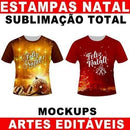 Artes Natal Vetores Editáveis Sublimação Total Mockups