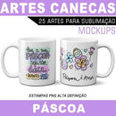 Pacote Artes Estampas Canecas Páscoa Frases Coloridas Png