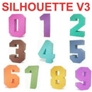 Arquivo Silhouette Numeros 3D Quadrados - Studio