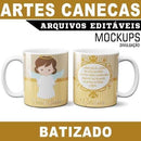 Canecas Batizado Mockups Sublimação Estampas Artes Editáveis