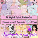 Kit Digital Safari Menina Cute