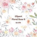 Kit Digital Clipart Floral Rose Ii