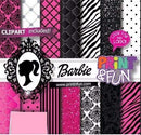 6 Kit Barbie Scrapbook Png Papel Digital, + Kit Festa+brinde