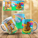 Estampas Canecas Aniversário Infantil Disney Editáveis Pdf
