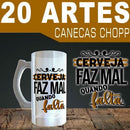 Pacote 20 Artes Canecas Chopp Cerveja Sublimação Mockups
