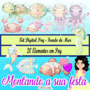 Kit Digital Png - Fundo Do Mar