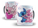12 Arte Caneca Stitch E Angel Editável Pdf + Png
