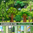Kit Digital Árvores Floresta Vegetação 69 Arquivos + Fontes