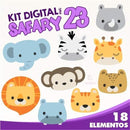 Kit Digital África Safari Aquarela 23