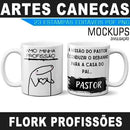 Artes Canecas Flork Profissões Editáveis Corel Mockups