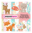 Kit Digital Floresta Encantada Scrapbook Silhouette Png