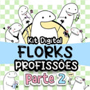 Kit Digital Flork Profissões 2 Secretária Bancária Papela