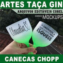 Estampas Taça Gin Copo Chopp Editáveis Canecas Sublimação