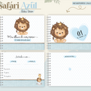 Arquivo Combo Encadernação Baby Safari Azul Alfabeto