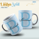Arquivo Combo Encadernação Baby Linho Azul Alfabeto