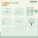 Arquivo Combo Encadernação Baby Linho Verde Alfabeto