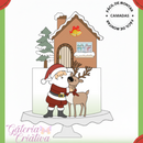 Arquivo Natal Topo de Bolo Papai Noel e Rena