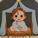 Arquivo de corte topo de bolo natal menino jesus - Papel caramelo
