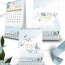 Arquivo Coleção Floral Azul Calendário 2026