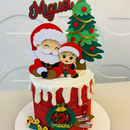 Arquivo Natal Topo de Bolo Papai Noel e Menino