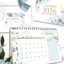 Arquivo Coleção Floral Azul Calendário 2026