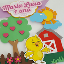 Arquivo de corte topo de bolo Pintinho Amarelinho