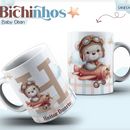 Arquivo Combo Encadernação Baby Ursinho Aviador Alfabeto