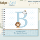 Arquivo Combo Encadernação Baby Safari Azul Alfabeto