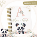Arquivo Encadernação Baby Panda Linho Rosa Alfabeto - PAMELLA