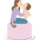 Arquivo dia das mães topo de bolo mãe beijando filho bebê