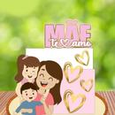 Arquivo dia das mães topo de bolo - Mamãe menino e menina
