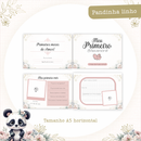 Arquivo Encadernação Baby Panda Linho Rosa Alfabeto - PAMELLA