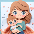 Arquivo dia das mães topo de bolo Mãe e bebê