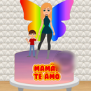 Arquivo dia das mães topo de bolo mãe com asas e filho