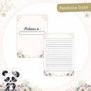 Arquivo Encadernação Baby Panda Linho Rosa Alfabeto - PAMELLA