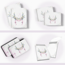 Arquivo Encadernação Baby Floral Passarinho Monograma - papel amado