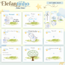 Arquivo Combo Encadernação Baby Elefantinho Azul