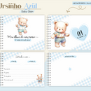 Arquivo Combo Encadernação Baby Ursinho Azul Alfabeto