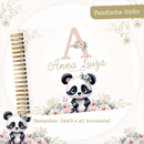 Arquivo Encadernação Baby Panda Linho Rosa Alfabeto - PAMELLA