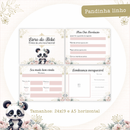 Arquivo Encadernação Baby Panda Linho Rosa Alfabeto - PAMELLA